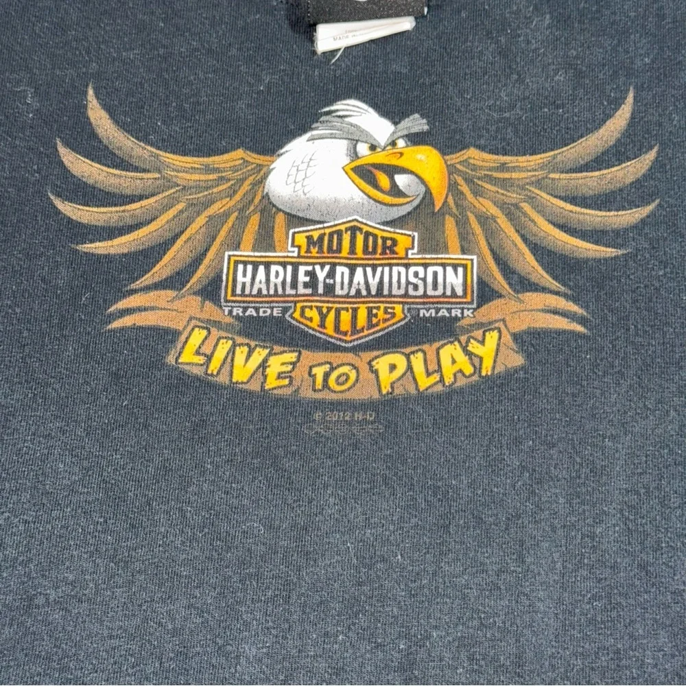 Harley-Davidson Kids Black Live To Play Eagle Graphic T-Shirt Size Small - Picture 4 of 4